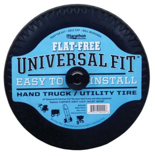 Marathon 00210 Universal Fit Flat Free Hand Truck Utility Tire 10 Inch Solid