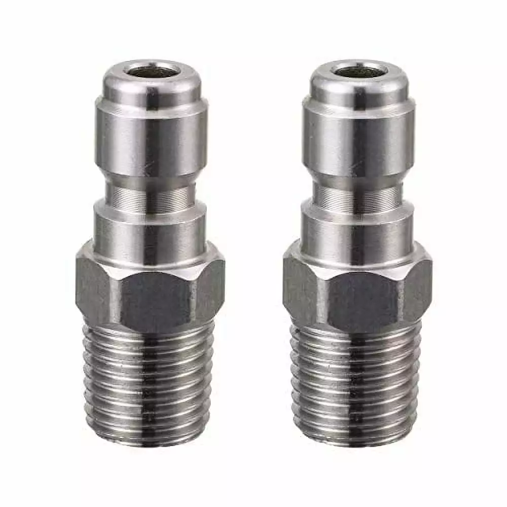 Tool Daily Pressure Washer Coupler. Quick Connect Plug. 1/4 Inch Male NPT Fitting. 5000 PSI. 2-Pack