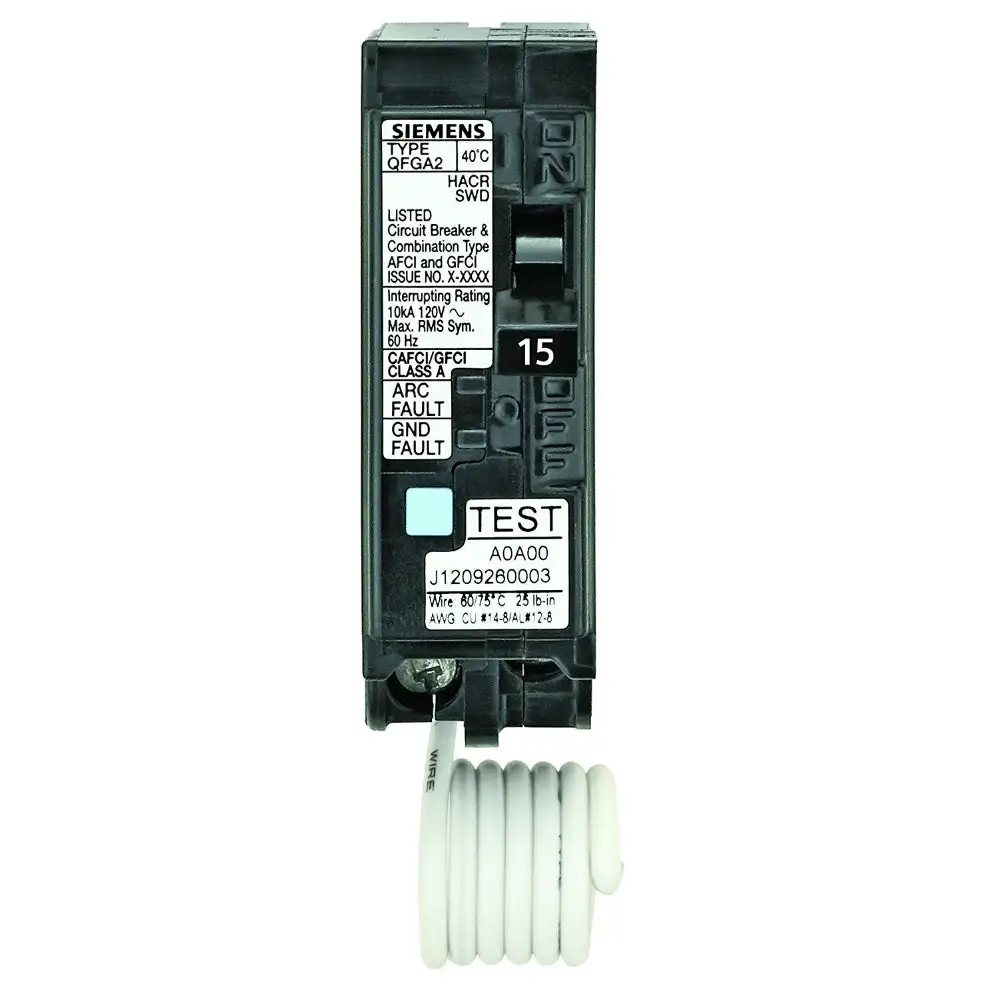 Siemens Q115DF Dual Function AFCI/GFCI 15A 120V Single Pole Circuit Breaker