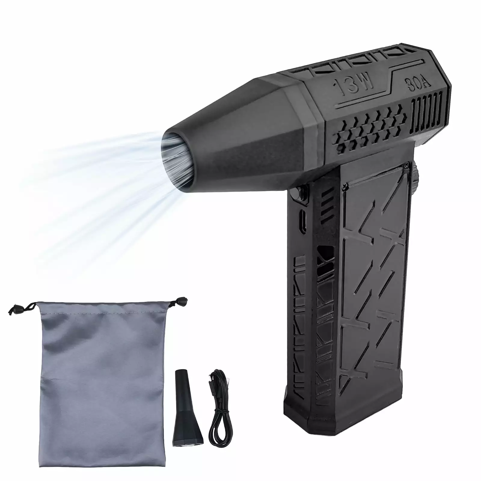 Electric Air Duster.Built- 2x4000mah Air Handheld Blower Suction Nozzle Air Travel-friendly Handheld Battery Travel-friend...