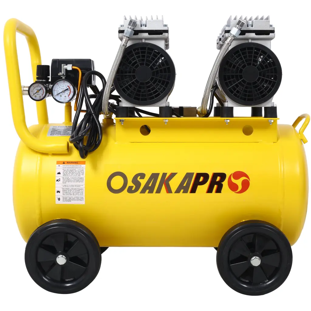 2.5 HP Silent Air Compressor 13 Gallon Oil Free Electric Shop Air Tank g-h