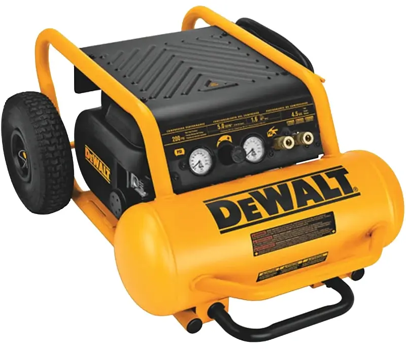 DEWALT D55146 Carry-along Electric Air Compressor, Tool Only, 4.5 gal Tank, 1.6 hp, 120 V, 225 psi Pressure, 1-Stage