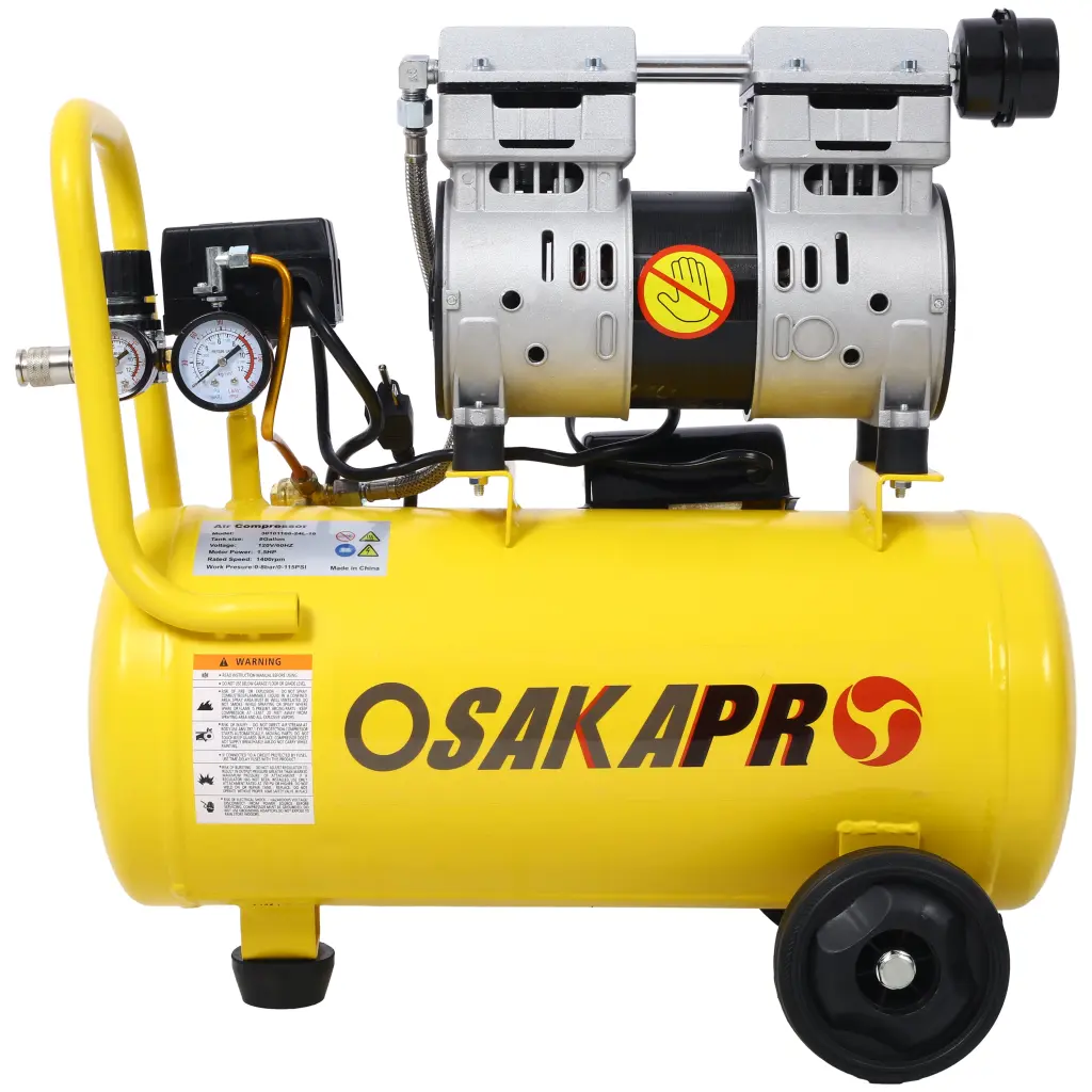 1.5HP Ultra Quiet Air Compressor 8 Gallon Oil Free Electric Shop Air g-h