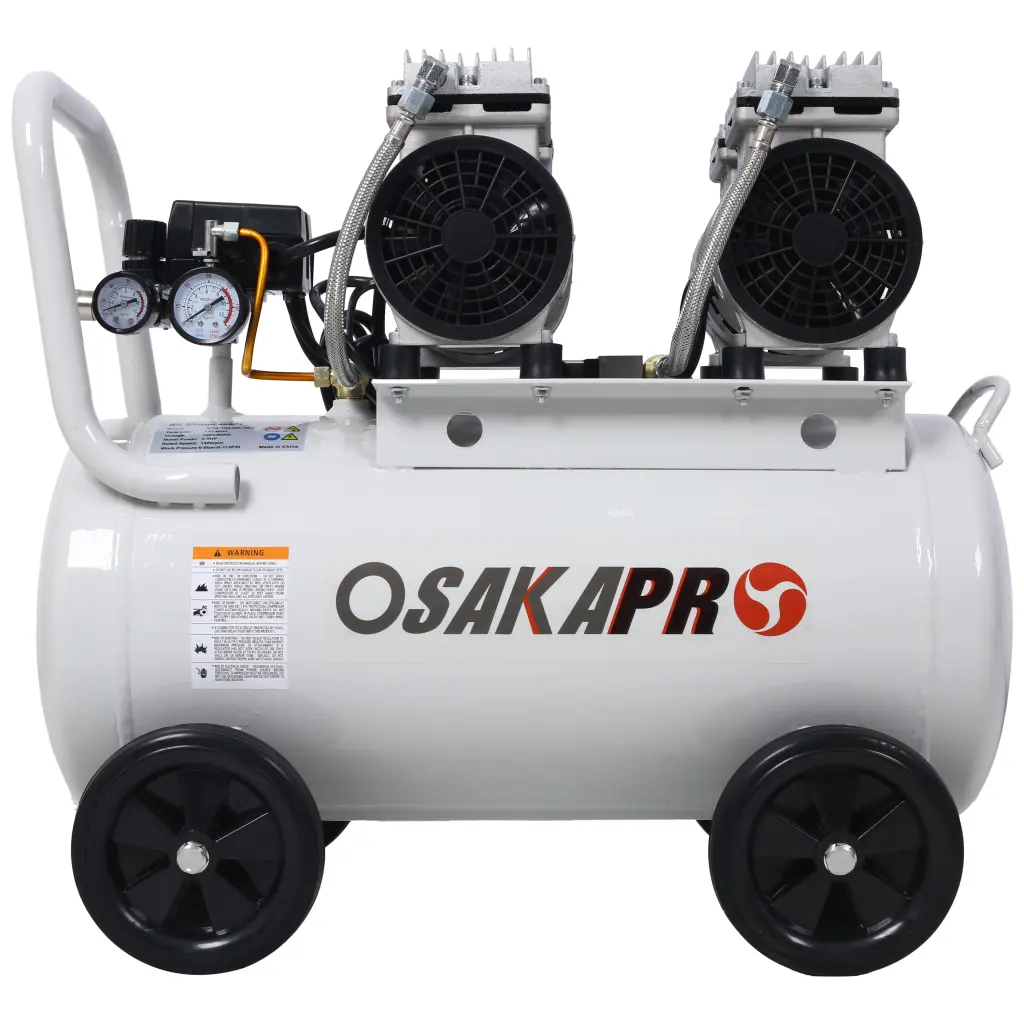 2.5 Hp Silent Air Compressor 13 Gallon Oil Free Electric Shop Air Compressor Tools g-h