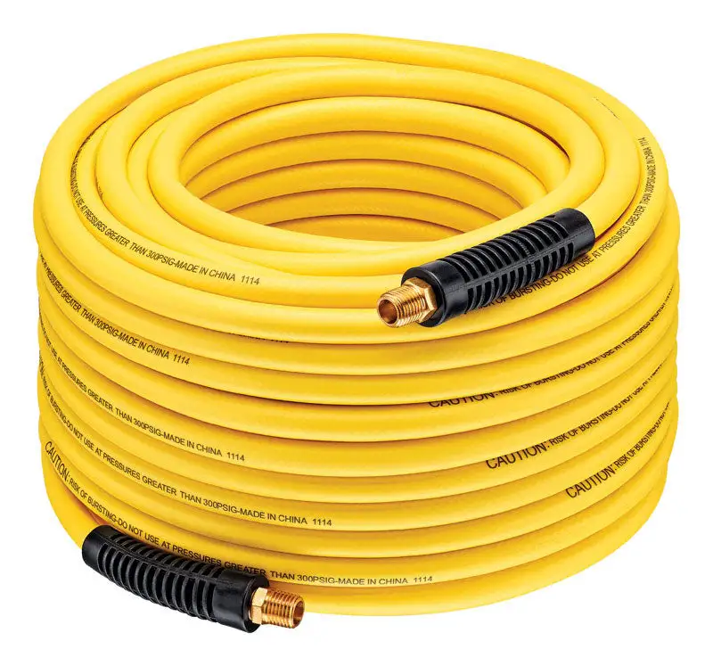 Bostitch 100 ft. L Hybrid Polymer Air Hose 300 psi Yellow Durable and Flexible
