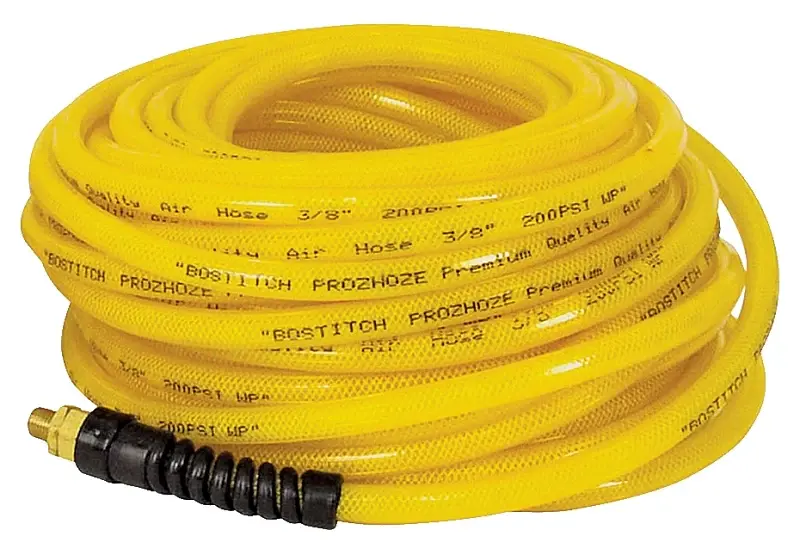 Bostitch PRO-1450 Air Hose, 1/4 OD, 50 ft L, MNPT, 300 psi Pressure, Polyurethane, Amber