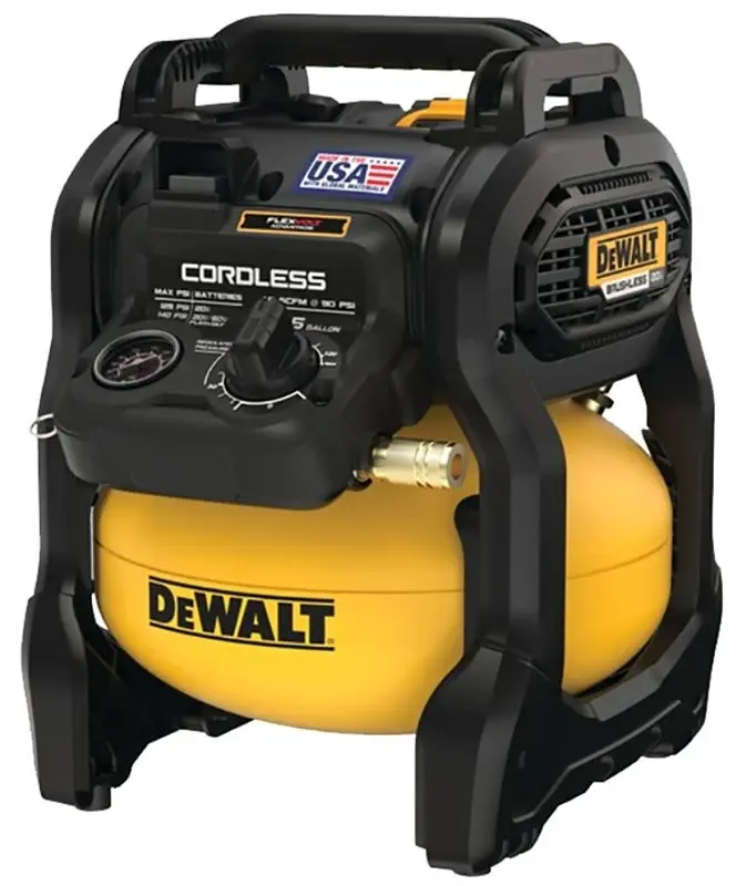 DEWALT DCC2520T1 Air compressor kit, 2.5 gal Tank, 0.4 hp, 20 V, 140 psi Pressure, 1-Stage, 1 scfm Air