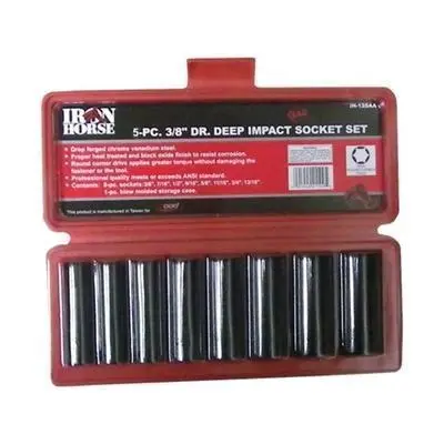 Iron Horse 5 PC 3 8 Inch DR Deep Impact Socket Place
