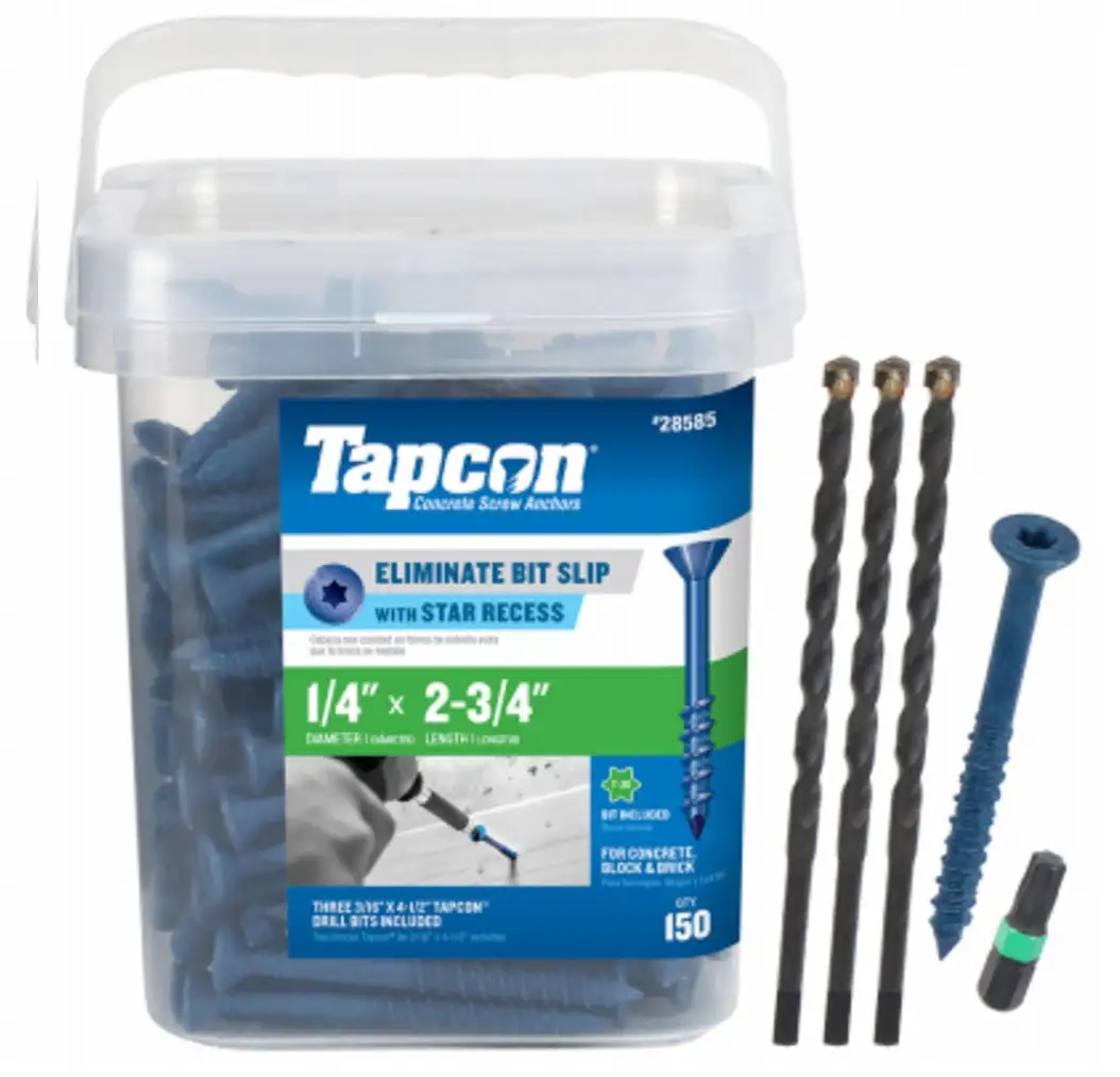Tapcon 28585 Star Drive Concrete Anchors 150 Pack Secure Fastening