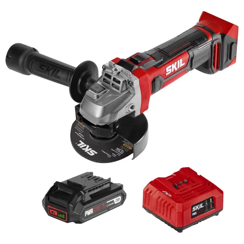 SKIL PWR Core 20 Cordless 4-1/2 . Angle Grinder Kit Battery and Charger