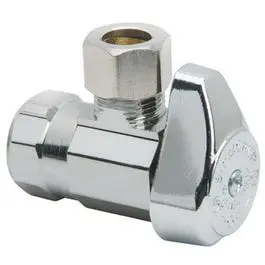 Chrome Angle Stop Valve 1/2 x 1/4-. Plumbing and Water Supply Brass Craft