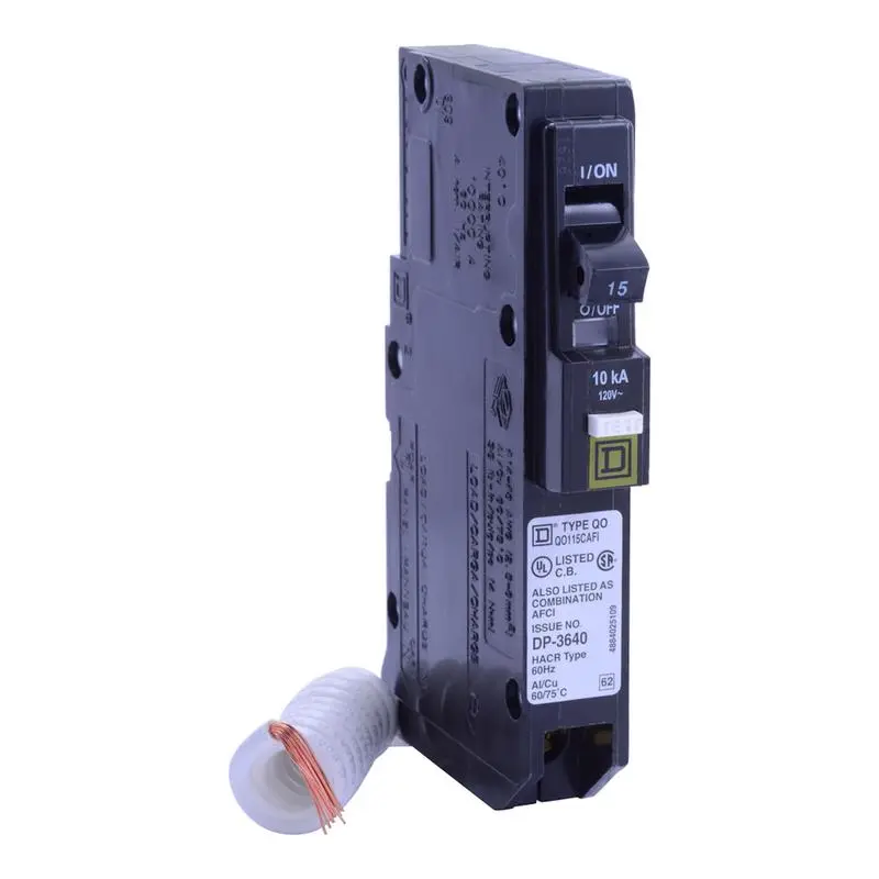 Square D QO 15 Amp Arc Fault Single Pole Circuit Breaker Home Electrical Safety