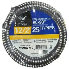 ACT Armored Conduit Cable 12/2 25-Ft Flexible Metal Clad Electrical Wire Coleman Cable