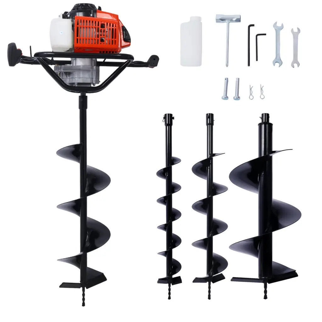 2.7Hp 63Cc Gas Powered Post Hole Digger 2 Stroke Auger Drill g-h