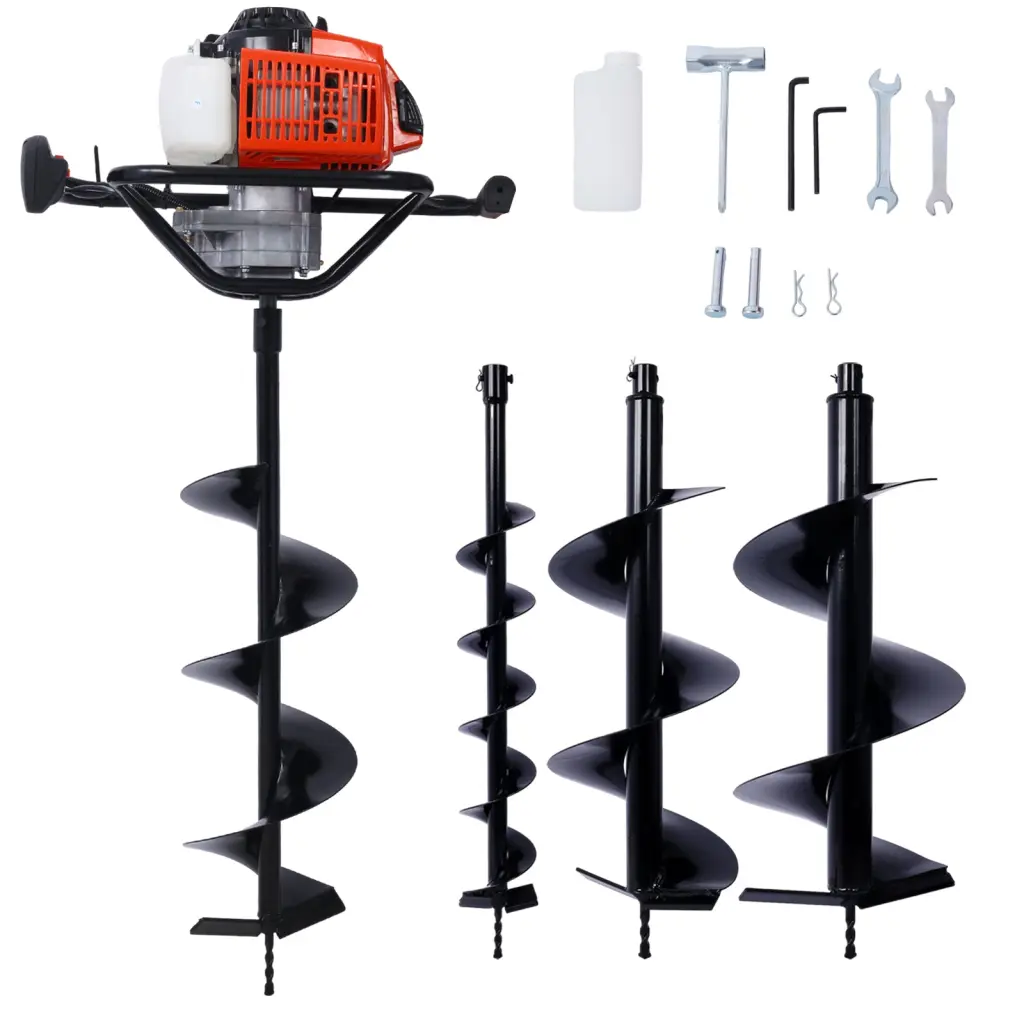 2.7HP 63CC Gas Powered Post Hole Digger 2 Stroke Auger Drill g-h