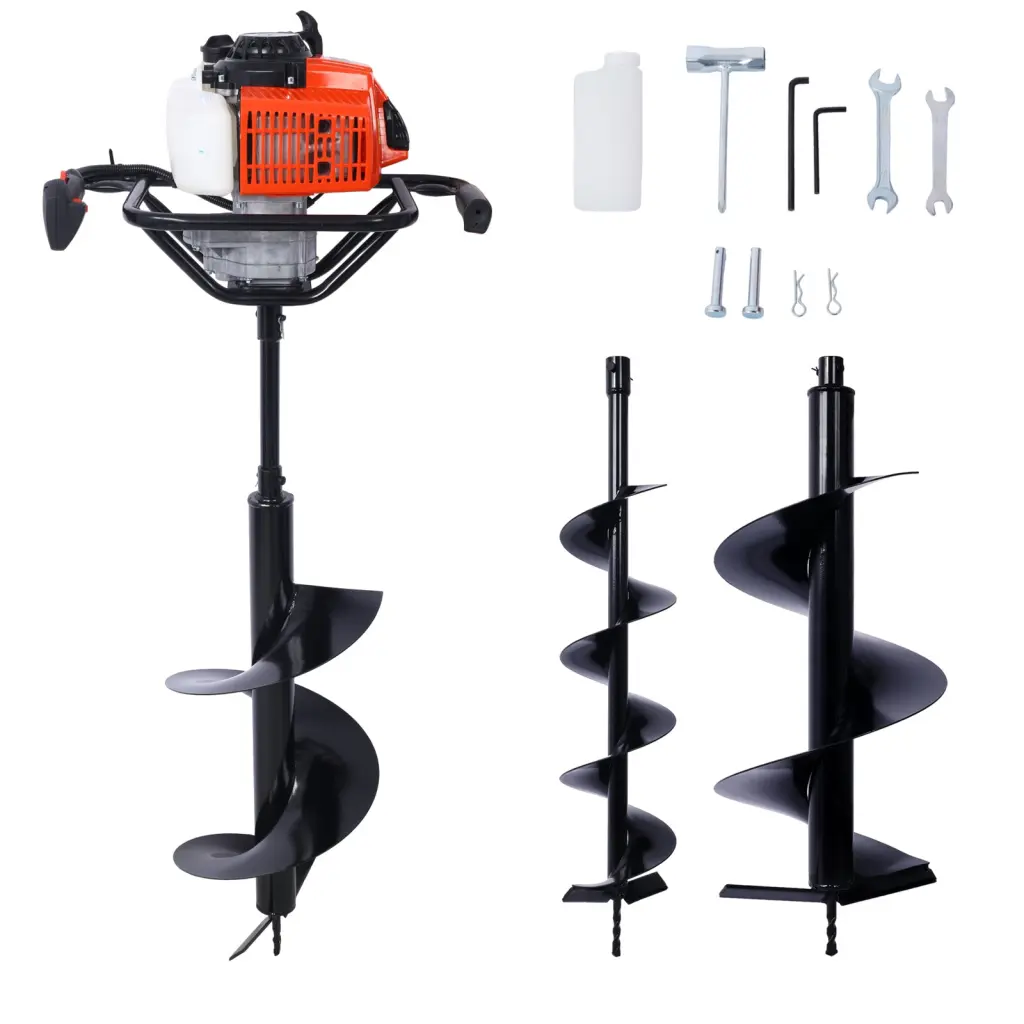 2.7Hp Post Hole Digger 63Cc Gas Powered 2 Stroke Auger Digging Drill Landscaping g-h