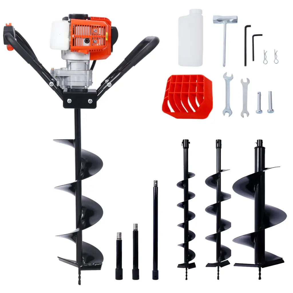 V Type 52Cc 2 Stroke Gas Post Hole Digger One Man Auger EPA Machine g-h
