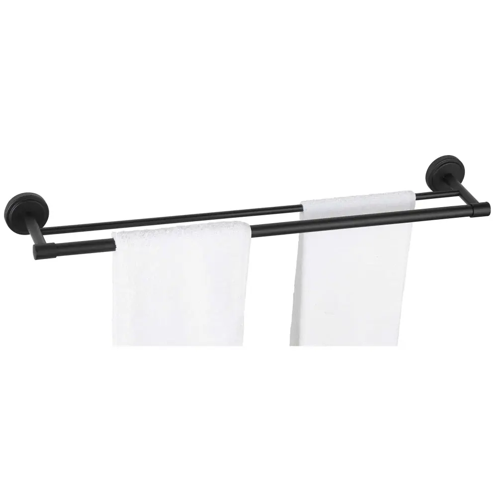 Double Towel Bar Dull Black, 24''