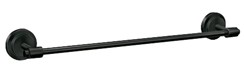 Shower Caddy Moen Iso Series DN0724BL Towel Bar, 3.11 Projection, 26.44 OAL, 24 L Rod, Aluminum/Zinc, Low-sheen, Wall