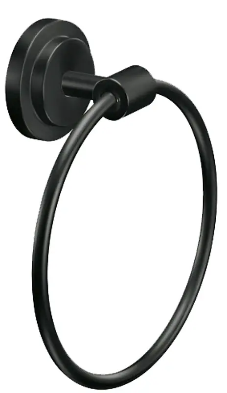 Moen Iso DN0786BL Towel Ring, 6-15/16 Dia Ring, Aluminum/Zinc, Flat, Wall Mounting