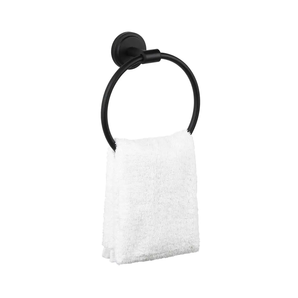 Wall-Mounted Towel Ring, Matte Onyx Mounting Hardware
