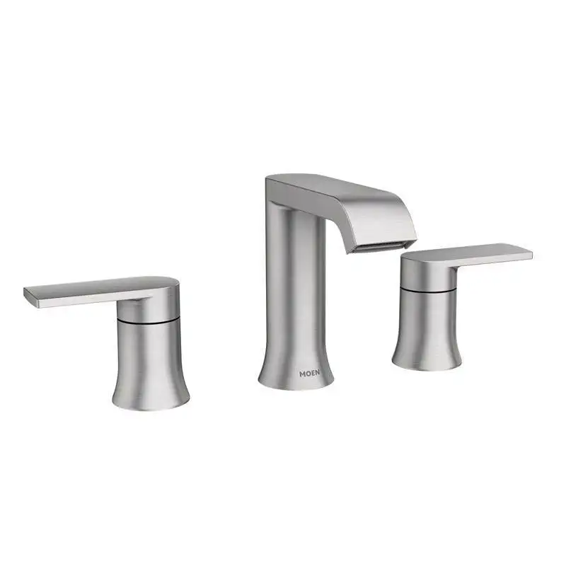 Moen Genta Brushed Nickel Two-Handle Bathroom Sink Faucet 8 Inch