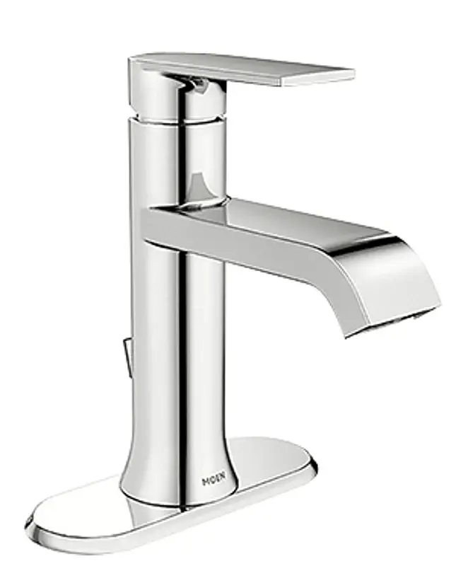 Moen Genta Series WS84760 Bathroom Faucet, 1.2 gpm, 1-Handle, Steel, Chrome, 4 Faucet Centers, Lever Handle