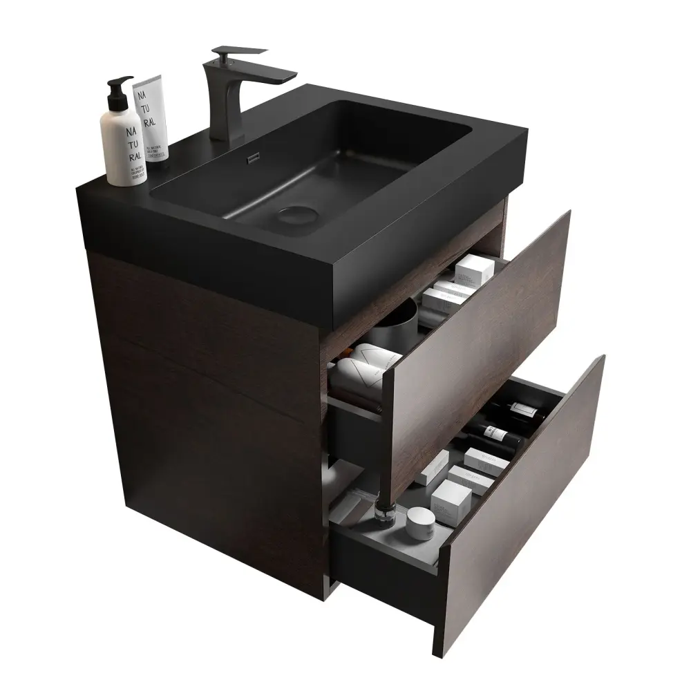 Alice - Bathroom Vanity Wall Mounted Sink, Generous Storage Floating Bathroom Vanity Modern Bathroom, One-Piece Sink Basin...