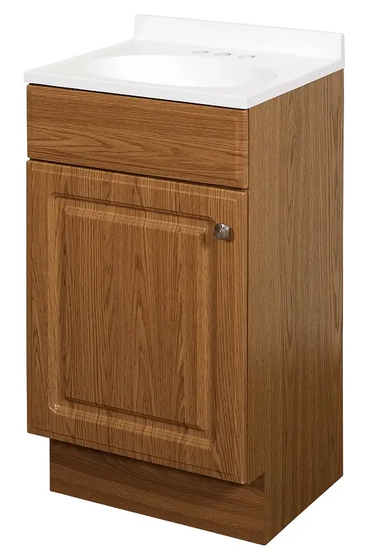 Zenna Home RBC18KK 1-Door Raised Panel Vanity Top, Wood, Oak, Cultured Marble Sink, Chalk Sink