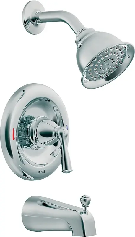 Moen Banbury Series 82910 Tub and Shower Faucet, Typical Showerhead, 1.75 gpm Showerhead, Diverter Tub Spout, 1-Handle