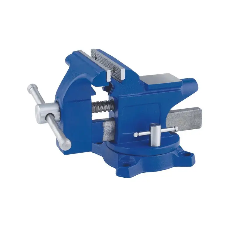 Irwin Blue Steel Workshop Bench Vise Swivel Base 4.5 Inch Metalworking and Woodworking