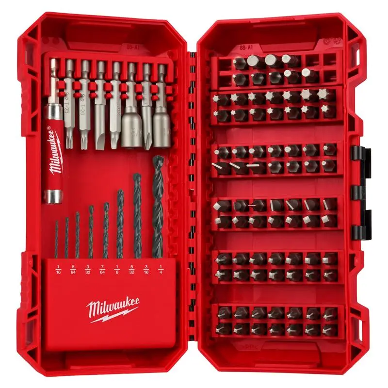 Milwaukee 1 4 Inch Steel Drill and Driver Bit Set Hex Shank 95 Piece