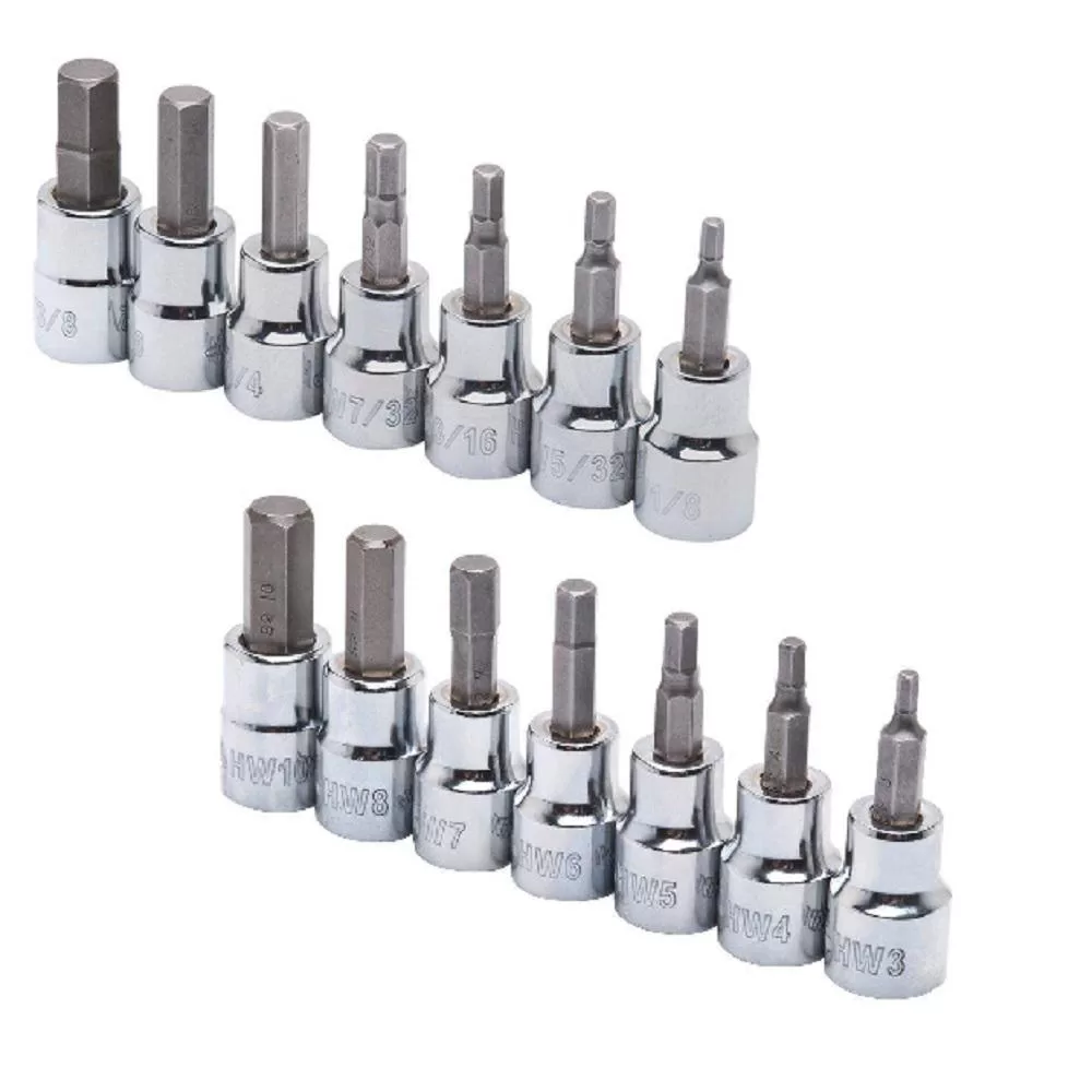 Husky 3/8 . Drive Hex Bit SAE/MM Socket Set 14-Piece