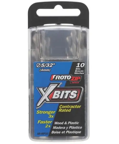 RotoZip XB-MP10 Spiral Saw Bits 5 x 32mm 10-Pack Wood and Drywall