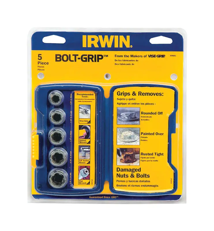 Irwin Bolt-Grip Carbon Steel Base Set 5 pc Secure Fastening