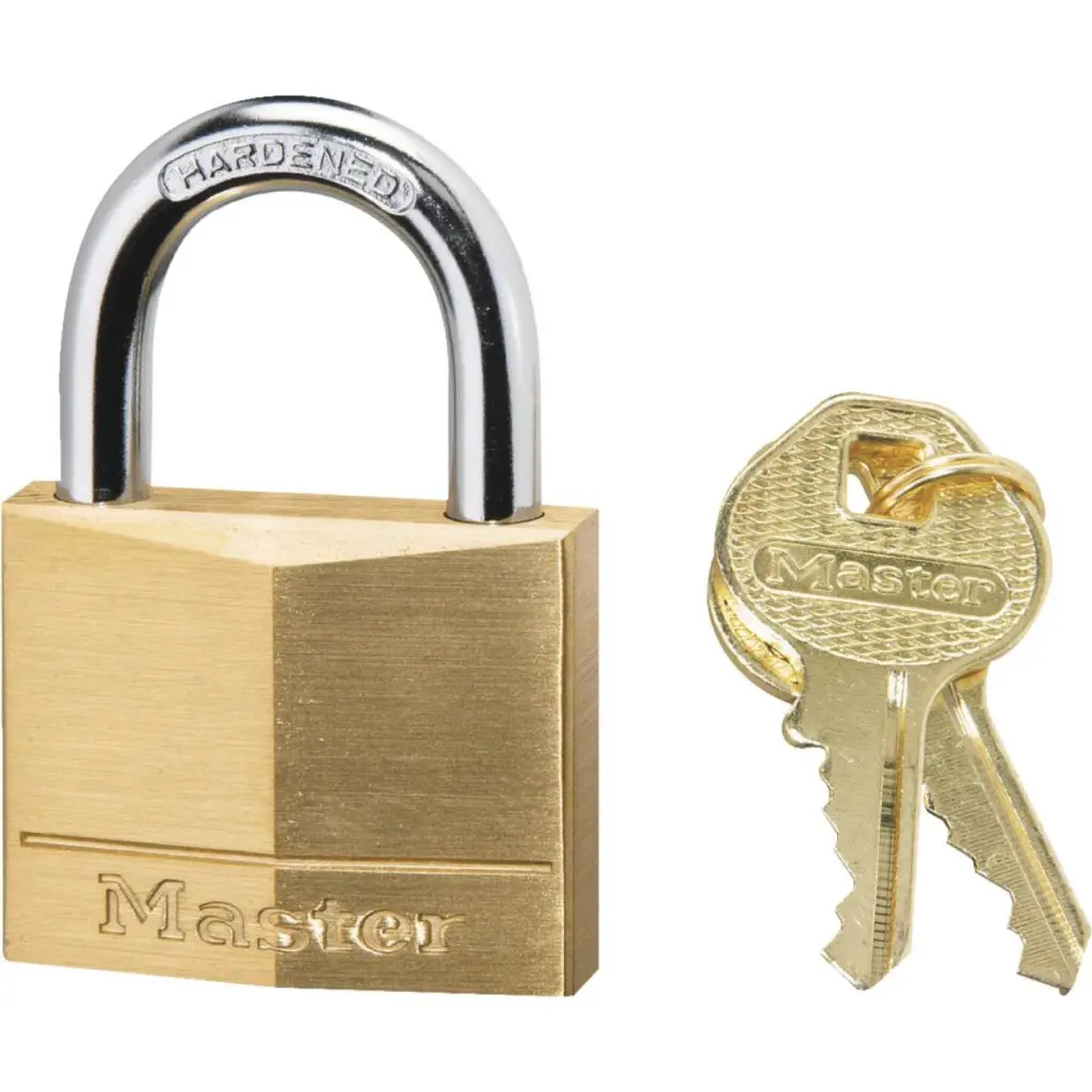 Master Lock 1-9/16 Inch 4-Pin Tumbler Brass Keyed Different Padlock