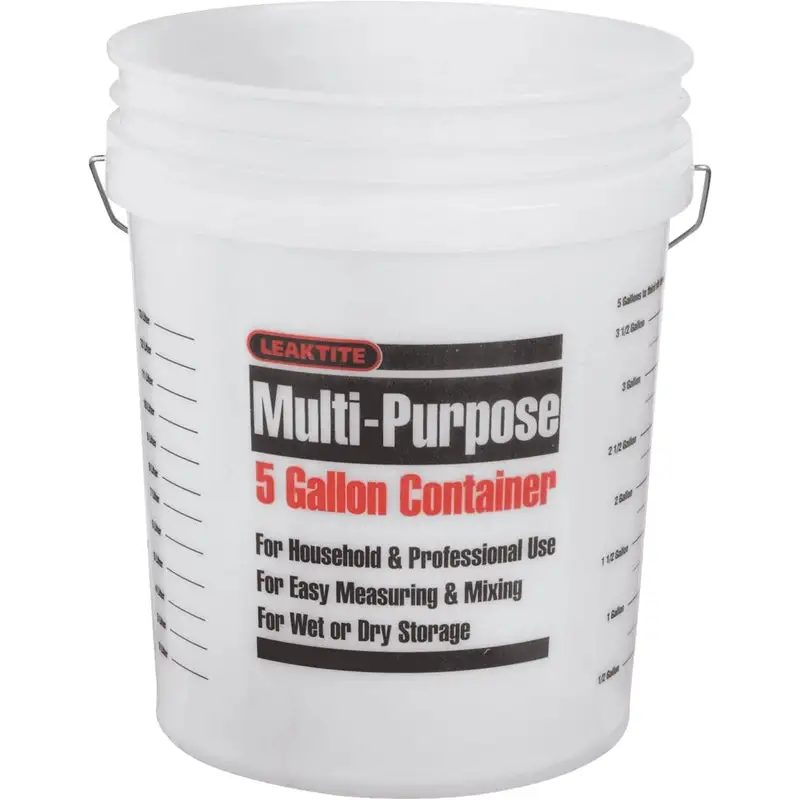 Leaktite Clear 5 Gallon Plastic Bucket Pack 10 Storage and DIY Projects