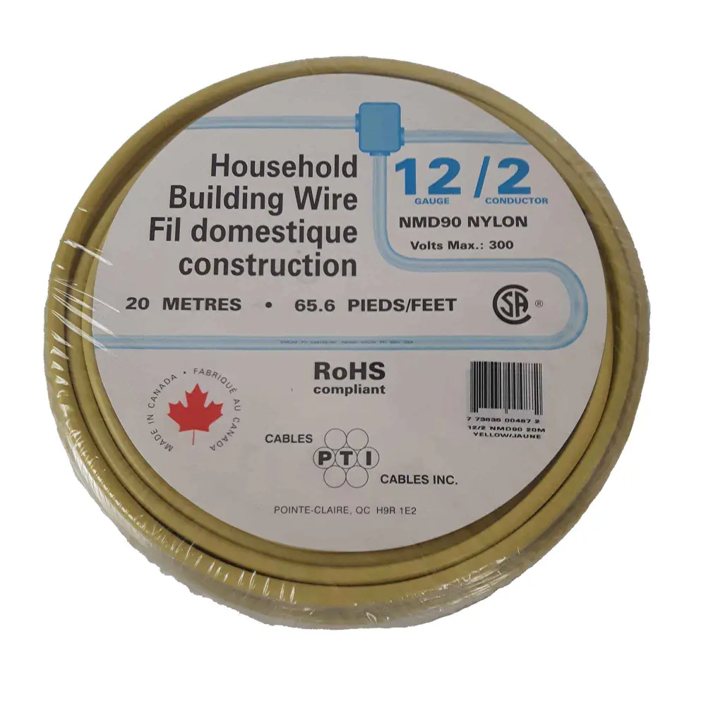 NMD90 12/2 Household Building Wire Lemon, 20 m