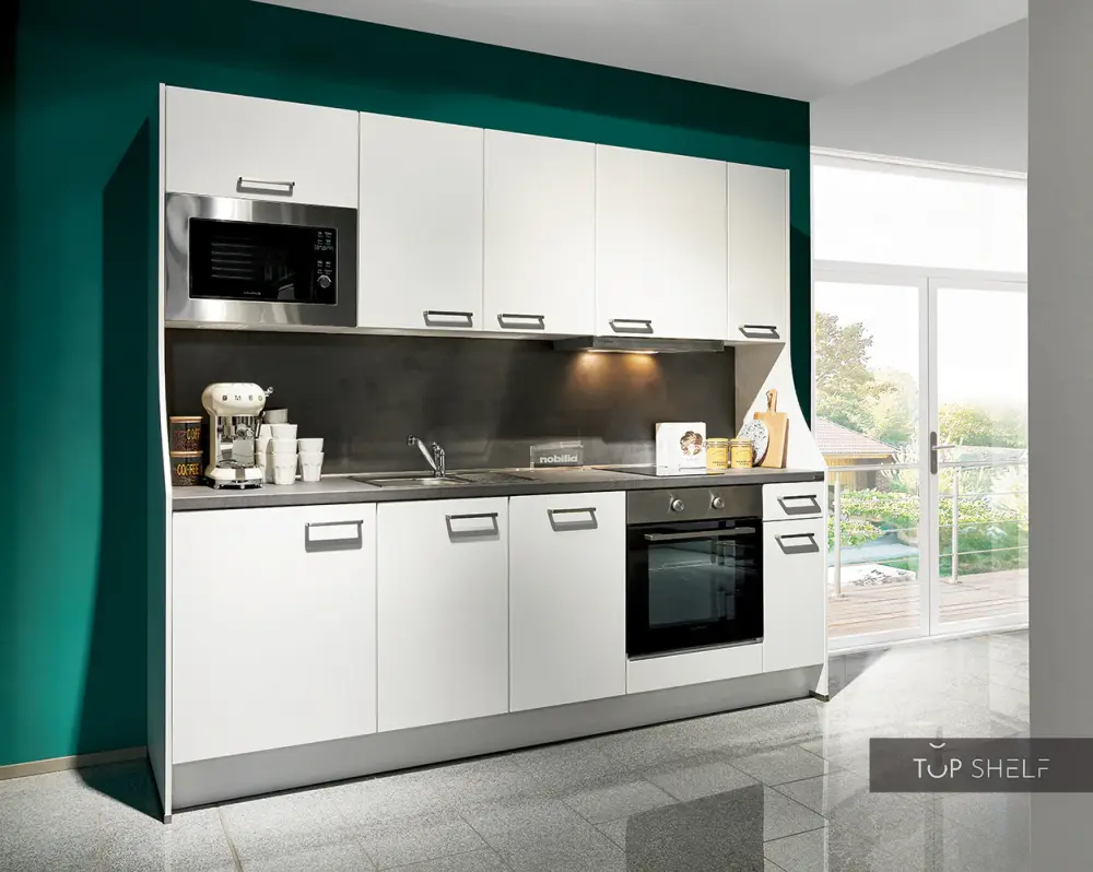 nobilia elements built- kitchen Dortmund 240 cm white modern without delay available ~