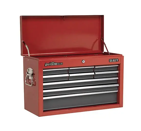 REFURBISHED CLASS - Sealey AP22509BB Topchest 9 Drawer Ball Bearing Runners - Red/Grey - Tool Chests