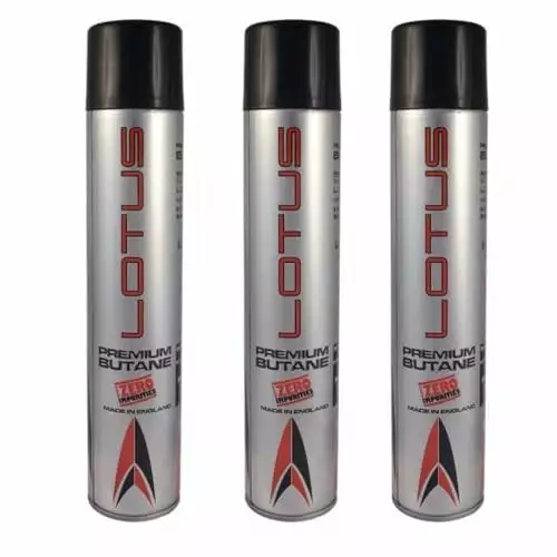 Lotus 400 ml Butane 3 Pack Refill Fuel Torches Lighters Camping Stoves Mike's Cigars