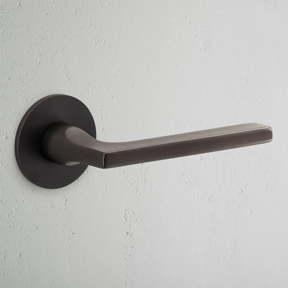 Clayton Fixed Door Handle Flush Rose - Rustic gold