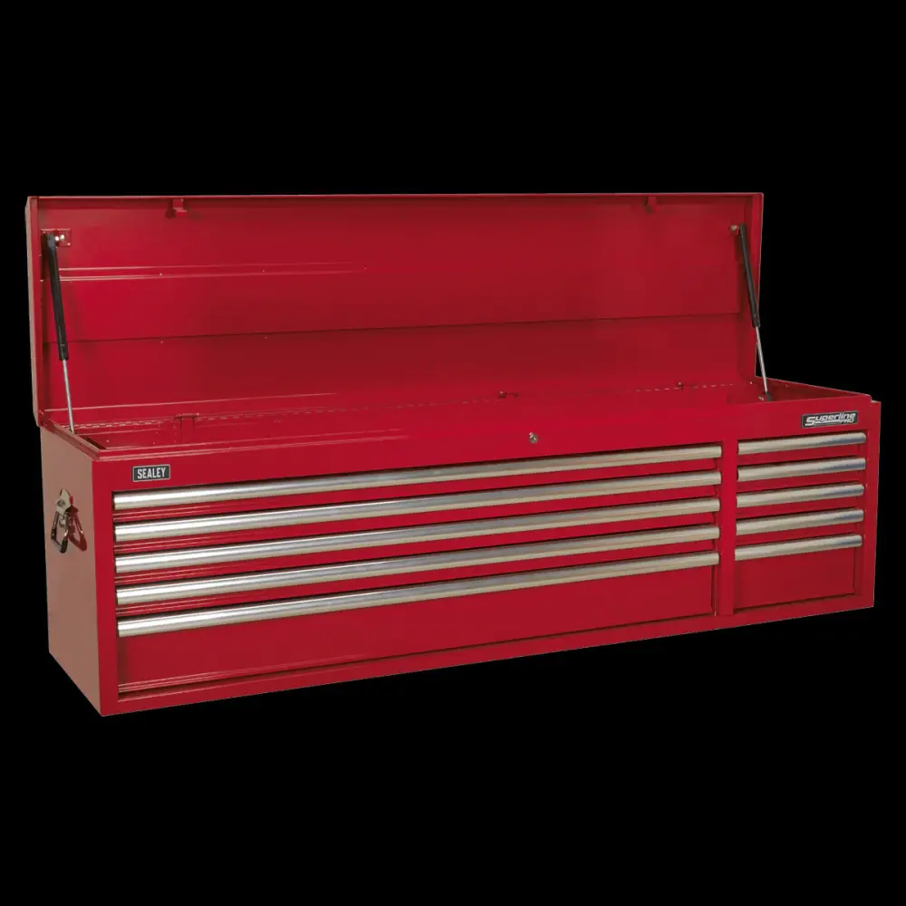 Sealey AP6610 Topchest 10 Drawer Ball Bearing Slides Rugged - Red