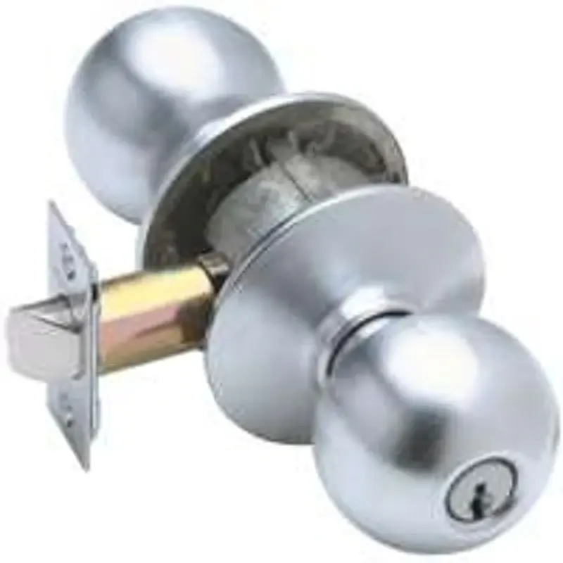 Schlage F Series F51A ORB626K4 Entry Knob, Orbit, Knob Handle, Satin Chrome, Alloy, C Keyway, 2-3/4 Dimensions, Yes