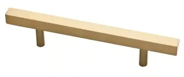 Square 3-3/4 . (96mm) Center-to-Center Champagne Rustic gold Bar Drawer Pull *DAMAGED BOX*