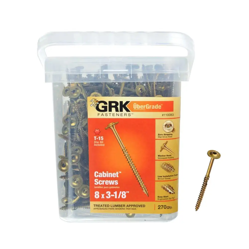 GRK Fasteners 110083 #8 x 3-1/8 Inch Cabinet Screw Woodworking and Furniture