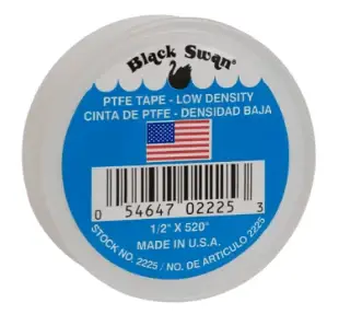02125 Black Swan 1/2" X 520" High Density Teflon (PTFE) Thread Sealant Tape