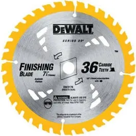 7.25-Inch 36-TPI Carbide Saw Blade Precision Cutting Dewalt