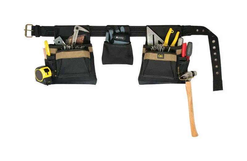 CLC 11 Pocket Polyester Fabric Carpenters Pouch 19 . L X 8 . H Black