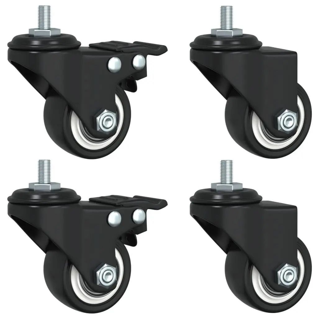 4 Pack Black 1.4 Inch Iron Caster Wheels